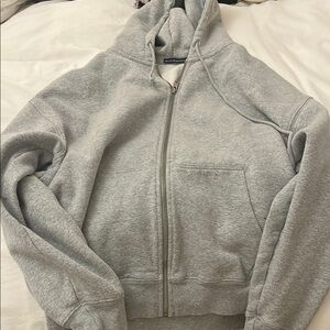 Gray Zip-Up Hoodie Brandy